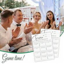 30 Bridal Shower Game Cards - Trivia BRIDE & GROOM, Eucalyptus Leaf Plant Themed Wedding Games, Suitable For 30 Guests, Engagement, Wedding Party Activity Games, Interesting Favors & Supplies - A05 - 新娘和新郎趣聞 - 查看 6