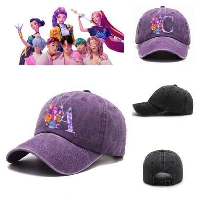 1pc KPOP Witch Hunting Girl Group Letter Print Baseball Cap, Vintage Snapback Hat For Women, Casual Sun Protection Sports Cap