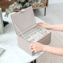 Taupe Classic Medium Jewellery Box - Set Of 3 - Taupe - View 5