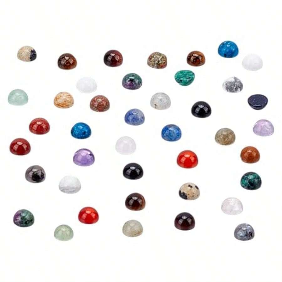 40pcs 4mm  Gemstone Ccons 20 Sty Alf Round Flatback Stone  Crystal Ti  Ear Acelet Ewelry Ma - As Pic - View 1