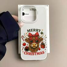 La funda para teléfono con gafas de sol navideñas Highland Cow presenta un diseño festivo con una encantadora vaca con elegantes gafas de sol. Compatible con  17,  16 Pro Max,  15 Pro Max,  13 y  12. Fabricada en TPU resistente, esta funda ofrece una excelente protección contra golpes y caídas. Un regalo encantador para familiares, amigos y seres queridos durante las fiestas o cualquier ocasión especial. Perfecta para Navidad, cumpleaños o como una sorpresa especial para novios y novias. - Blanco - Ver 5
