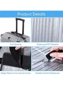 1个透明加厚耐磨防水行李箱保护套，旅行箱套 - 黑色 - 查看 6