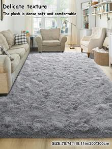 1件纯色柔软舒适长绒驼色长毛地毯，现代简约北欧风格暖色调房间装饰，蓬松厚实，温暖舒适，奶油色家居装饰，秋冬季节礼物，蓬松的圣诞节/万圣节/情人节装饰礼物，易于打理的客厅、沙发、卧室床边地毯 - 淺灰色 - 查看 17
