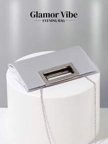 Women's Handbag, Sparkling Rhinestone Sequin Shiny Bag, Shoulder & Crossbody Bag, Simple & High-End Design, Perfect For Wedding, Party, Birthday, Nightclub & Banquet Gift - Silver - View 8