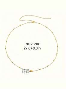 1件女士心形比基尼链，简约铜珠身体链腰链 - W-單層銅珠愛心腰鍊 - 查看 5
