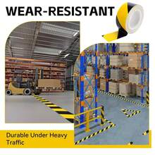 YITAPE 1-Piece PVC Warning Tape - Black And Yellow Striped Safety Tape - Waterproof, Corrosion Resistant, Residue-Free, , Suitable For Indoor And Outdoor Use - Multicolor - View 6