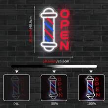[USB Powered Neon Open Sign] Neon Open Sign For Barbershops, USB Powered Neon Light, Non-Changing Barbershop Pole Design, Wall Hanging, Salon Neon Decor, Hairdresser Supplies Without Battery, Switch Controlled, Plastic Material