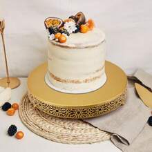 Edhreduhdr 18 Inch Gold Cake Stand Metal Round Cake Stands Set Dessert Display Cupcake Stands Plates For Wedding Brithday Party Celebration - Vàng - Xem 6