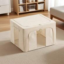 可折叠钢架储物箱 - 可折叠便携，适用于存放衣物、玩具、换季物品 - 多功能长方形家居收纳方案，衣物收纳整理箱，床底收纳，可折叠储物箱，衣物收纳，床底收纳 - 灰色 - 查看 11