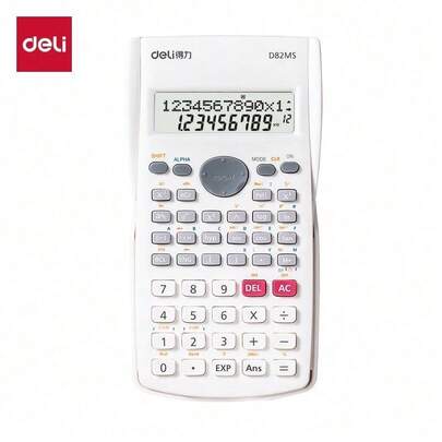 DELI D82MS Calculator: Scientific Functions And Statistical Calculations; Dual-Line Display For Easy Review; Durable And Responsive Keys; Low Power Consumption And Long Battery Life Design; White.