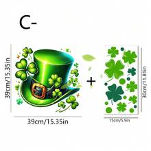 1/4pcs St. Patricks Day Window Clings Green Gnome With Pot Of Gold And Shamrock Static Sticker For Living Room Storefront Glass Home Irish Holiday Decoration Reusable DIY Ornament - Multicolor - View 12