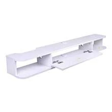140CM White Floating TV Unit Wall Mounted TV Unit With Router And Cable Holes Media Wall Units For Living Room - 140x21.5x16cm - View 9