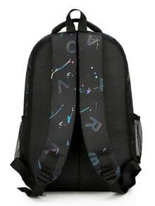 3 PiecesClassic Large Capacity Versatile Fashionable Backpack Set, Suitable For Travel And Back To School - Black - View 4