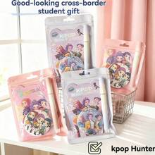 Kpop Witch Hunting Girl Group Stationery Set, Student Practical Learning Supplies, Classroom Prizes, Gifts, Notebook, Ballpoint Pen, Badge, Family Gathering Gifts, Carnival Supplies, Christmas Small Gifts, Suitable For Various Parties And Events Souvenirs - Multicolor - View 5