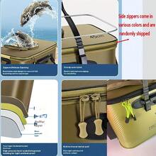 1 Peça Balde de Pesca Portátil para Uso Externo com Tampa, Balde para Peixes Vivos, Balde de Proteção de Peixes, Balde de Pesca Dobrável em EVA, Balde de Água Grosso, Equipamento de Pesca Multifuncional, Caixa de Iscas de Pesca, Balde de Pesca Marítima, Bolsa de Armazenamento de Equipamentos de Pesca - Multicolorido - Visão 8