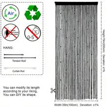 Beaded Curtain Beaded Curtains For Doorways Crystals Suitable For Interior Hanging Decoration And Partitions Closet Curtains 39x79, Black - 991Wx200Lcm1PanelsBl - View 4