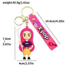 1pc/Set K-POP & SajaBoys Valentine's Day, Mother's Day, Easter, Ramadan Gift, KPOP Cute Keychain, Earphone Keychain, Cartoon Pendant (Suitable For Girls), Anime Phone Charm, Bag Accessories, Friend Gift (Silicone Material, Slight Color Fading Is Normal) - Multicolor - View 10