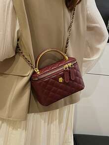 2025 New Spring/Summer Niche Design Rhombus Chain Strap Bucket Handbag, High-Quality - Multicolor - View 8