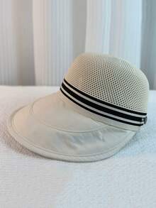 1顶女士夏季马尾辫遮阳帽 - 防紫外线面罩遮阳帽，带口罩挂钩，休闲多功能渔夫帽 - 彩色 - 查看 4