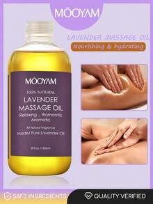 MOOYAM 236毫升纯蒸馏薰衣草精油 - 舒缓按摩油，稀释精油液体基底 - 滋润柔嫩肌肤、唇部、身体和头发 - 金色 - 查看 9