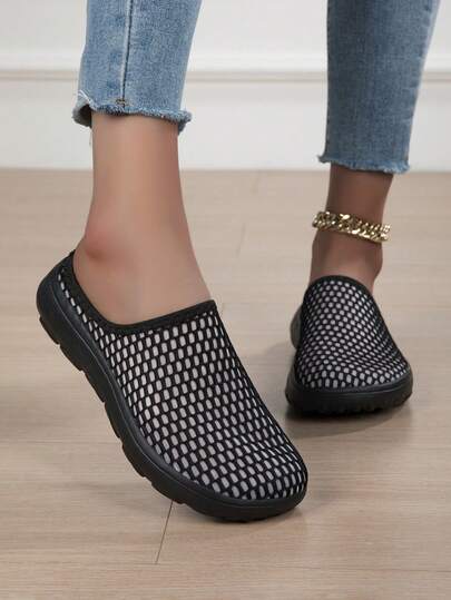 Dép lê lưới thoáng khí ngoài trời dành cho nữ, thích hợp cho ở nhà, đi làm, chơi thể thao, thiết kế unisex, cỡ lớn cho nữ, cỡ nhỏ cho nam, dép mùa hè thoải mái và rộng rãi, dép thể thao xỏ chân tiện lợi.