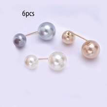 3/4/6 قطع أزرار مزيفة أنيقة من اللؤلؤ، مناسبة للفساتين وتعديل الياقة وتثبيت الأوشحة، مثالية للارتداء اليومي والهدايا، اكسسوارات فستان الحفلات | أسلوب بوهيمي | أزرار بلاستيكية متينة