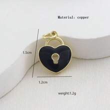 1件铜质时尚个性化嘻哈风格高端心形钥匙扣多功能DIY吊坠手链项链耳环首饰配饰手工饰品 - 彩色 - 查看 13