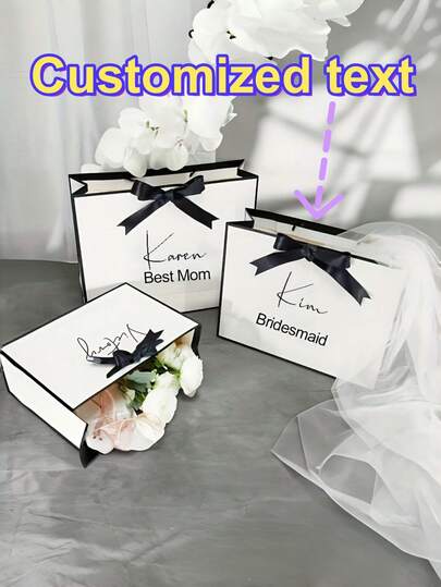 Bolsa de regalo, bolso, bolsa de compras, bolsa de empaque para tienda de ropa, personalización de nombre, adecuado para regalos de vacaciones y regalos de cumpleaños