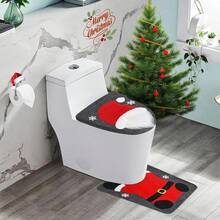 TendenciaJuego Baño Navideño Tapete 2 Piezas Adorno Navidad 3d Gnomo Fundas De Inodoro + Almohadillas De SueloCalidad premium - Fundas de inodoro + almohadillas de suelo - Ver 9