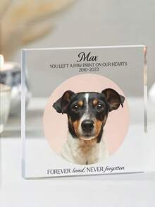 Khung ảnh acrylic cá nhân hóa với chữ viết và hình dấu chân tùy chỉnh - Kỷ niệm thú cưng cá nhân hóa, Kỷ niệm chó/mèo, Trang trí bàn làm việc phong cách Boho, Quà tặng Ngày Valentine, Kỷ niệm thú cưng, Món quà ý nghĩa - Nhiều màu - Xem 5