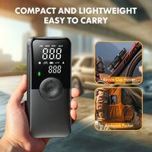Carsun Portable Air Pump, Car Air Pump, 150 PSI, 60 Seconds Fast Inflation, Auto Shut-Off, Dual Digital Display, Multi-Function Bicycle Air Pump, IF Design Award Winner, Rear Embedded Storage Box With 3 Nozzle Adapters, Side Hose Storage, - Wireless (IF Design Award) - View 10