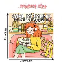 1 Pieza Libro para colorear de la Chica CoCo, un libro para colorear con una niña pequeña como personaje, que muestra un buen y cómodo tiempo de ocio, un libro de dibujos de diseño simple y audaz, un libro ilustrado diseñado para que adultos y adolescentes se relajen y cultiven la concentración - Unitalla - Ver 5