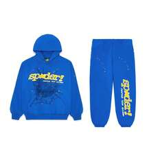 SP5DER Spider Worldwide Tracksuit Hoodie Set Cobweb Spider Style, Letter Print, Hip Hop Hoodie Set,Long Sleeve Fashion Sweatshirt, Hoodie Pant Casual Tracksuit Long Sleeve Athletic Suit, Couple MatchingDesign, Designed For Both Men And Women.Sportswear Set - Blue/set - 查看 7