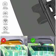 1 Set Of Transparent Vehicle Sunshade, Suitable For Daytime Strong Light / Backlight Driving Scenarios, Compatible With Most Car Front Windshields, Filtering Out Harsh Light To Reduce Glare, Maintaining Clear Road Vision And Enhancing Driving Visual Comfort. - 1Pc - View 6