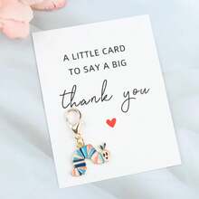 Tarjeta de agradecimiento, llavero colorido y adorable, tarjeta postal pequeña para el Día del Maestro, aprecio a los empleados, aliento y bendición para amigos cercanos - Azul cielo - Ver 7