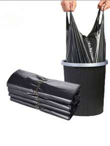 黑色大容量垃圾袋，适合家庭日常使用
