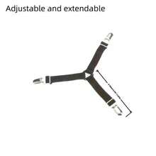 4pcs Adjustable Elastic Bed Sheet Fasteners With Transparent Clips, Non-Slip Easy-To-Clean Nylon Buckles, Suitable For Securing Bed Sheets And Sofa Covers, Black - Multicolor - View 4