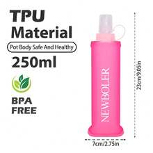 NEWBOLER 150ml/250ml/500ml Collapsible TPU Soft Water Bottle, Outdoor Sports Portable Water Bag For Running Camping
