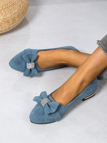 2026秋季新款软底时尚韩版OL休闲尖头鞋 - 藍色 - 查看 5