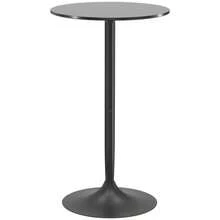 Round Bar Table, High Table, Kitchen Table For Living Room Or Dining Room, Steel, Black, Ø60 X 102 Cm, Modern And Space-Saving