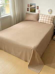 4件套经典简约日式格纹被套床品套装，柔软舒适，可拆卸双层纤维被芯（1个被套+1个床单+2个枕套，不含被芯和枕芯），男女通用，卧室装饰，节日礼物，单人/双人尺寸，枕套图案随机。 - 淺咖 - 查看 12