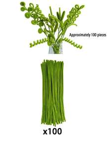 423pcs- Pipe Cleaner Craft - DIY Floral Kit Green Pink 4 Colors Pipe Cleaner Includes Flower Stems Anthers With Ribbons For Tulip Bouquet Making Materials, Suitable For Holiday DIY Crafts - Multicolor - View 11