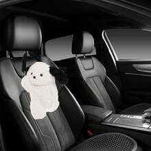 柔软动物造型汽车纸巾盒套，可爱毛绒纸巾盒套，适用于SUV、卡车 - A - 查看 4