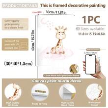 Tranh treo tường bằng vải canvas màu hồng chủ đề động vật rừng - Gấu bông, Voi, Hươu cao cổ, thích hợp trang trí phòng trẻ em, nhà trẻ, mẫu giáo, phòng bé trai, phòng ngủ bé gái, trang trí phòng trẻ em, trang trí ngày Valentine. - Nhiều màu - Xem 16