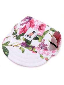 1pc Pet Baseball Cap, Adjustable With Ear Holes, Canvas Sun Protection Hat For Small Dogs & Puppies, Suitable For Outdoor Activities - Multicolor - View 23