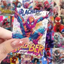63 miếng dán vẽ tay hình Người Nhện Marvel, hình siêu anh hùng, chống thấm nước, thích hợp cho ván trượt, máy tính xách tay, xe máy, đồ chơi, quà tặng ngày lễ, trang trí tiệc, hình hoạt hình dễ thương cho sổ tay tự làm. - Nhiều màu - Xem 2