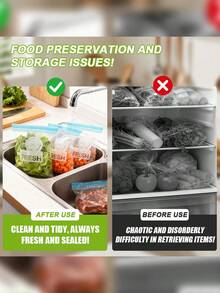 30/35/95pc Reusable Food Storage Bags, High-Quality Durable Food Preservation And Sealing Bags, Suitable For Fruits, Grains, Vegetables, And Meats. Ideal For Home Kitchen Storage And Vacuum Sealing. Category: Disposable Food Storage Bags - Nhiều màu - Xem 7