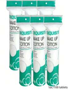 100 Makeup Remover Pads, Facial Cleansing Pads, Skin Care Pads, Facial Cleansing Pads, Natural Makeup Remover, Hypoallergenic, Waffle-Shaped, 2.36-Inch Diameter Round Cleaning Swabs - White - View 8