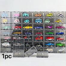 1pc Acrylic Display Case, 8-Grid Car Display Cabinet, Small Toy Car Storage Box, Office Parking Storage Box, For Home Decor - Multicolor - View 6