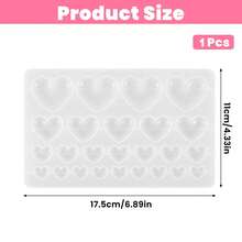 1pc 8/15/35 Cavity Silicone Heart Shaped Mousse Mold, Handmade Chocolate Candy Jelly Dessert Baking Mold, Cake Decorating Tool, Valentine's Day Heart Shaped Silicone Baking Mold - White - View 13